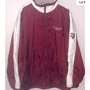 Texas A&M Aggies Red Oak Sportswear size XL 100% Polyester Lined Zip Up Jacket.